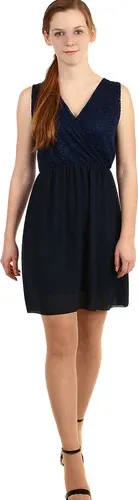 Glara Short Chiffon Dress with Lace (2884822)