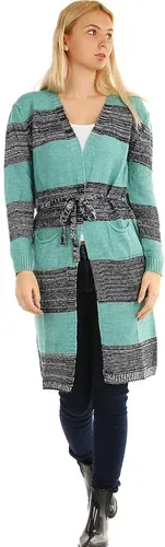 Glara Women's long cardigan with belt (2885215)