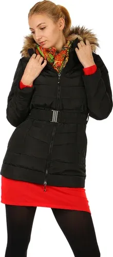 Glara Quilted ladies jacket with belt- even for plump (1738119)