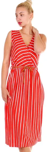 Glara Women's Striped Dress Slimming Effect (2885114)