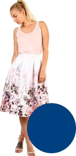 Glara Women's half-round folded midi skirt floral print (2887273)
