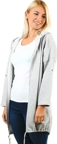 Glara Women's cardigan with hood - even for plump (2885242)