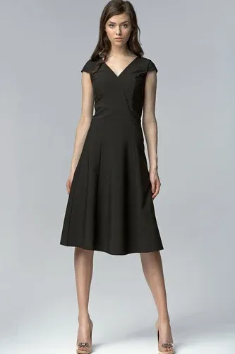 Glara Cocktail ladies dress with neckline (2884896)