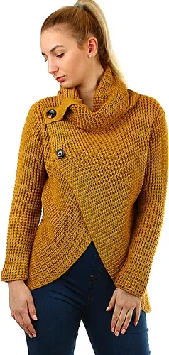 Glara Asymmetric knitted women's turtleneck (6785281)