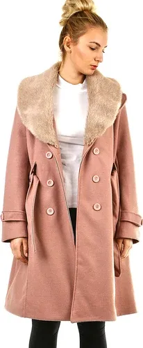 Glara Fleece coat with fur collar (8408972)