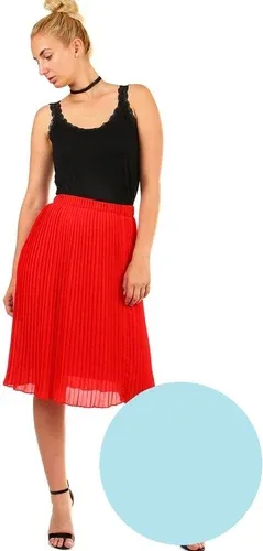 Glara Women's pleated folded midi skirt elastic at the waist (2887268)