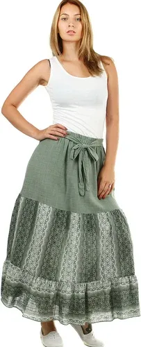 Glara Women's long summer skirt with ethno pattern (2887328)