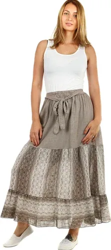 Glara Women's long summer skirt with ethno pattern (2887327)