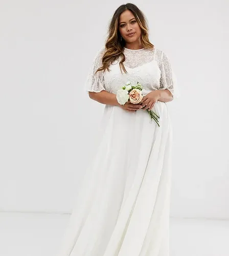 Vestido de boda con cuerpo adornado de ASOS EDITION Curve-Blanco (8123461)
