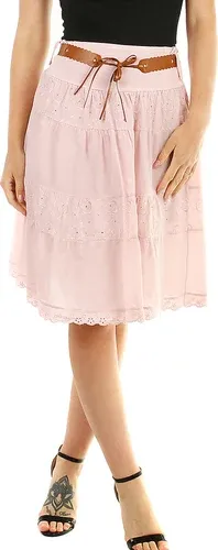 Glara Women's cotton skirt with lace (2887354)