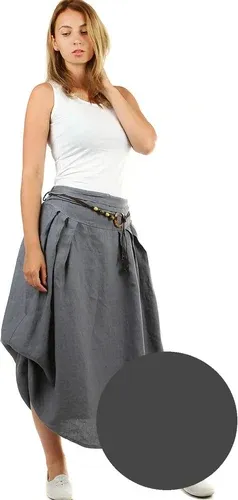 Glara Women's long balloon linen skirt (7919337)
