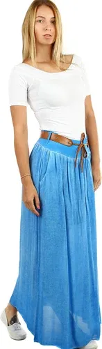 Glara Romantic long skirt with belt (3187652)