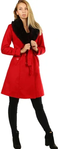 Glara Fleece coat with fur collar (8408974)