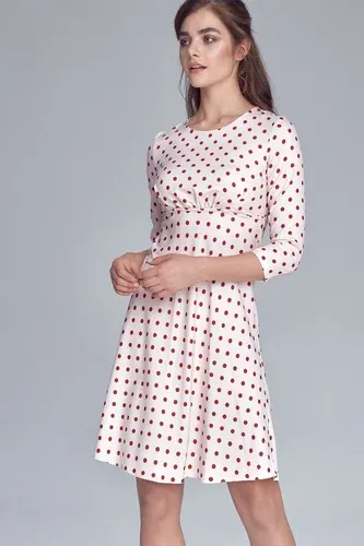 Glara Polka dot A-line dance dress with 3/4 sleeves (2308665)