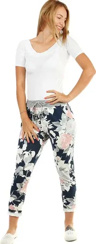 Glara Women's cotton trousers in 7/8 length floral print (3818923)