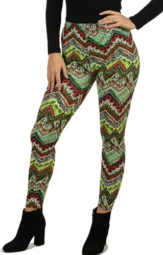 Glara Distinctive women's leggings with a geometric pattern (3818890)