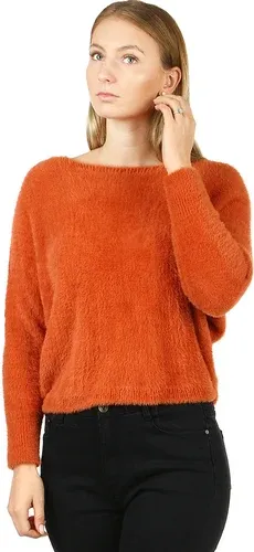 Glara Women's furry sweater with bat sleeves (3470326)