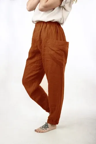 Glara Wide linen pants with large pockets excellent quality (3818876)