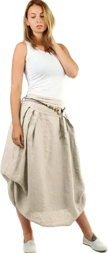 Glara Women's long balloon linen skirt (2887319)