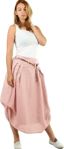 Glara Women's long balloon linen skirt (8347611)