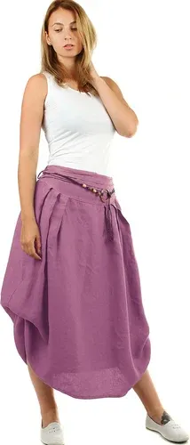 Glara Women's long balloon linen skirt (7919319)
