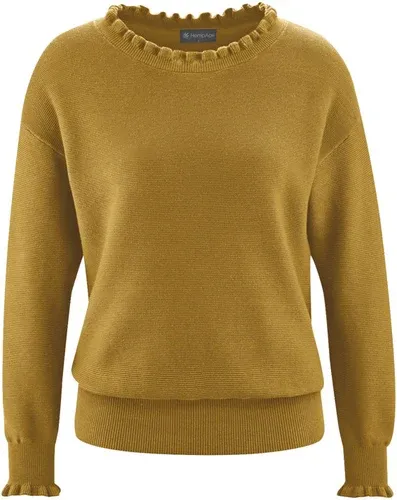 Glara Women's ruffled sweater with hemp (3470342)