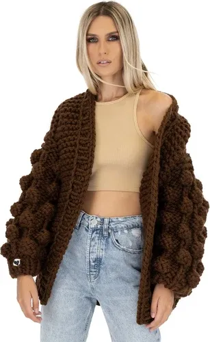 Mums Handmade Bubble Sleeve Cardigan - Brown (3840619)