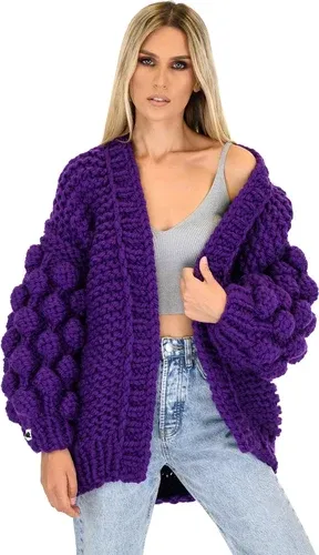 Mums Handmade Bubble Sleeve Cardigan - Purple (3842050)