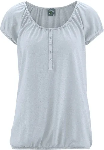 Glara Women's hemp t-shirt with buttons (3813926)