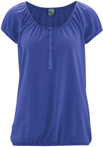 Glara Women's hemp t-shirt with buttons (3813928)
