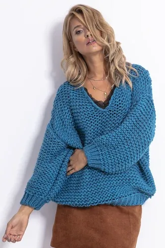 Glara Women's wool sweater with loose binding (3813843)