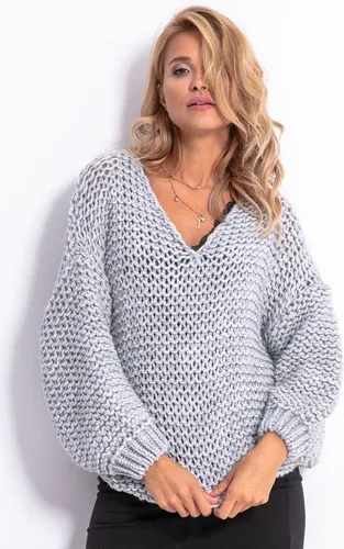 Glara Women's wool sweater with loose binding (4029337)