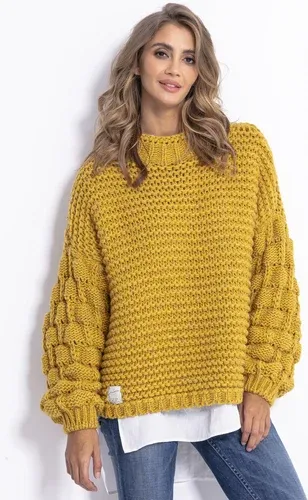 Glara Women's wool coarse knitted sweater (3813846)