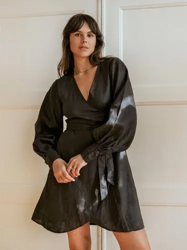 Luciee Sukee Linen Dress In Black (3840031)