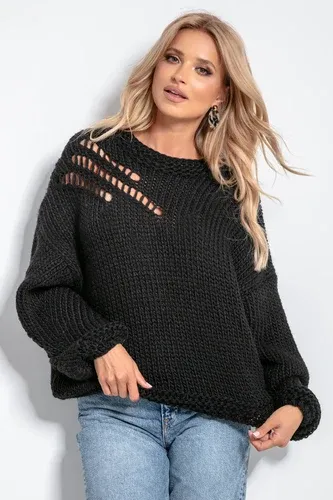Glara Women's wool perforated sweater (3813859)