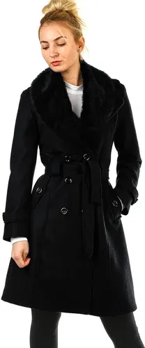 Glara Fleece coat with fur collar (8408980)