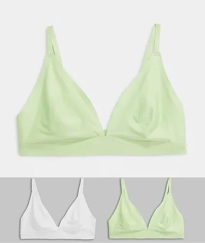 Jojoe 2 pack de bralettes de triángulo unido en blanco y menta - MULTI-Multicolor (4664954)