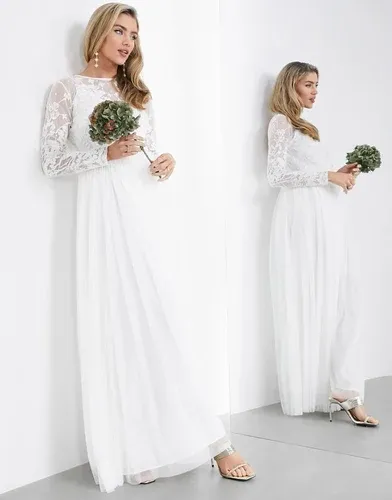 Vestido de boda largo blanco con cuerpo bordado Ayla de ASOS EDITION (8822721)