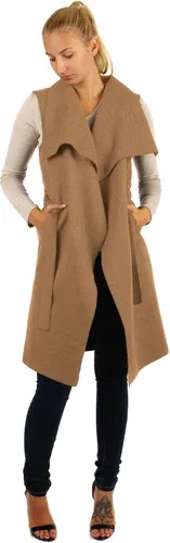 Glara Women's winter long vest with belt (6977341)