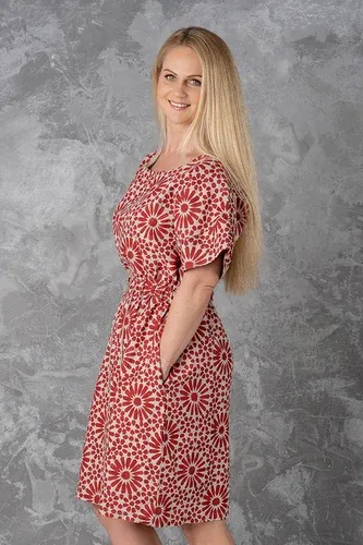 Glara Summer linen patterned dress (4979154)