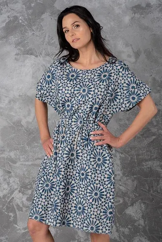 Glara Summer linen patterned dress (4979155)