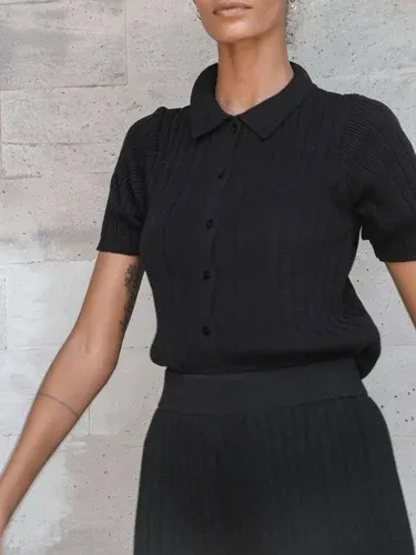 Luciee Gael Knit Shirt In Black (4461938)
