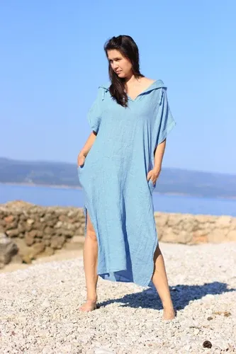 Glara Women's long oversized linen dress (4885399)