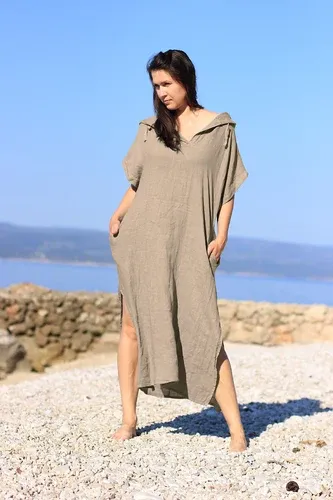Glara Women's long oversized linen dress (5171293)