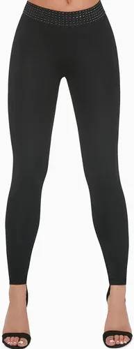 Glara Black shaping leggings with a decorative waist (5313000)