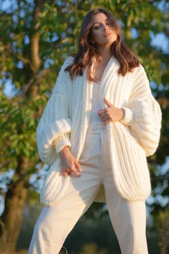 Glara Oversized women's wool cardigan (6583963)