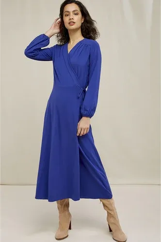 Glara Wrap bi-cotton dress with balloon sleeves (6103216)