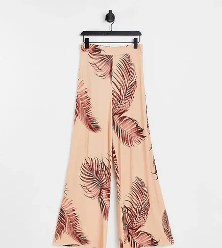 ASOS Tall Pantalones de pernera ancha con estampado de palmeras exclusivos de ASOS DESIGN Tall-Multicolor (5531182)