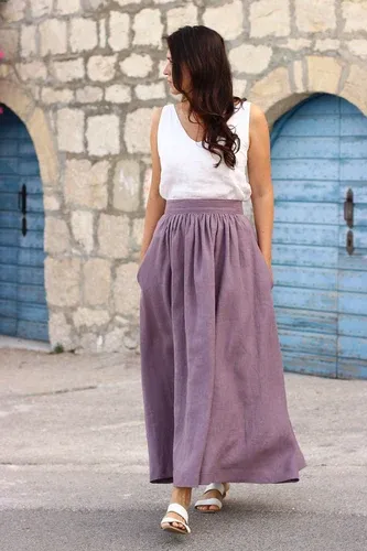 Maxi skirt Lotika 100% linen Premium collection (6103231)