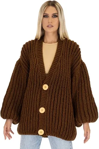 Mums Handmade Merino Button-up Cardigan - Brown (6009289)